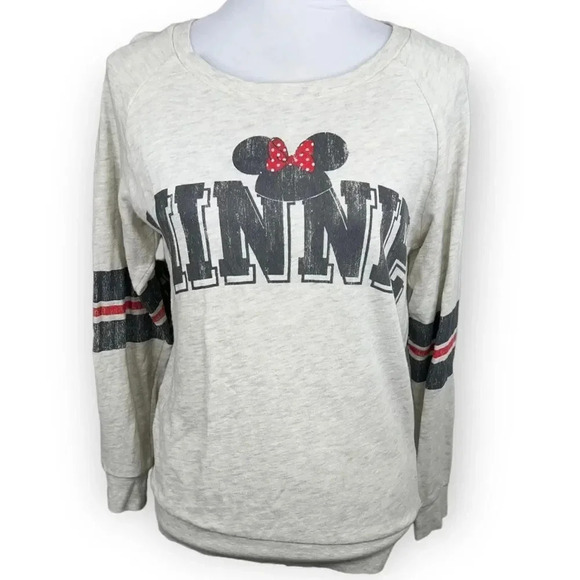 Disney Parks Minnie Mouse Varsity Vintage Style Sweatshirt Size S - Picture 1 of 9
